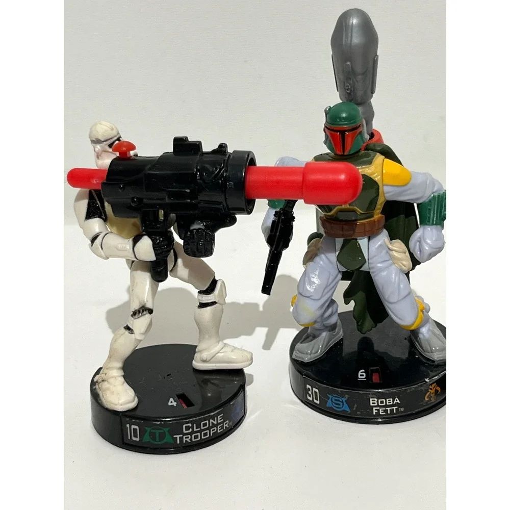 Star Wars Attacktix Battle Figure Lot 2005 Hasbro Boba Fett Leia Chewbacca Clone